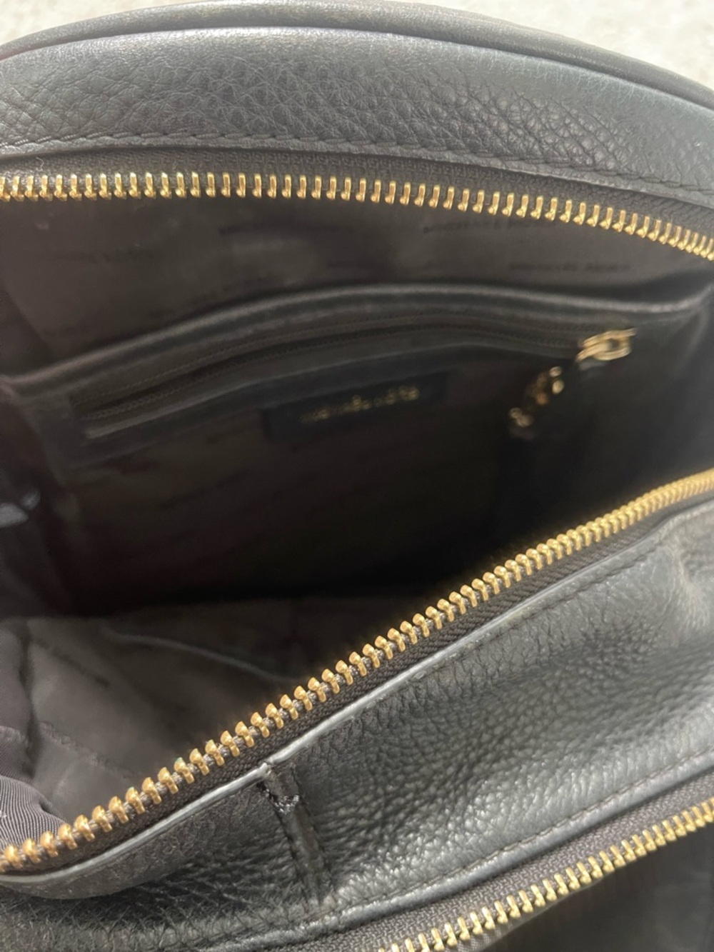 Michael Kors Black Pebbled Leather Small Backpack with Gold Hardware - Picture 6 of 7